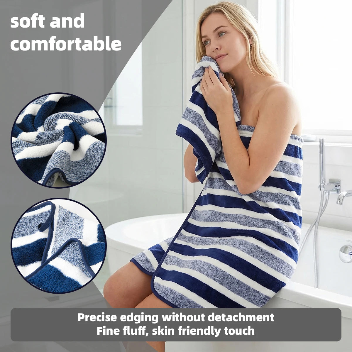 Soft Microfiber Bathroom Towel Set With High Water Absorbency