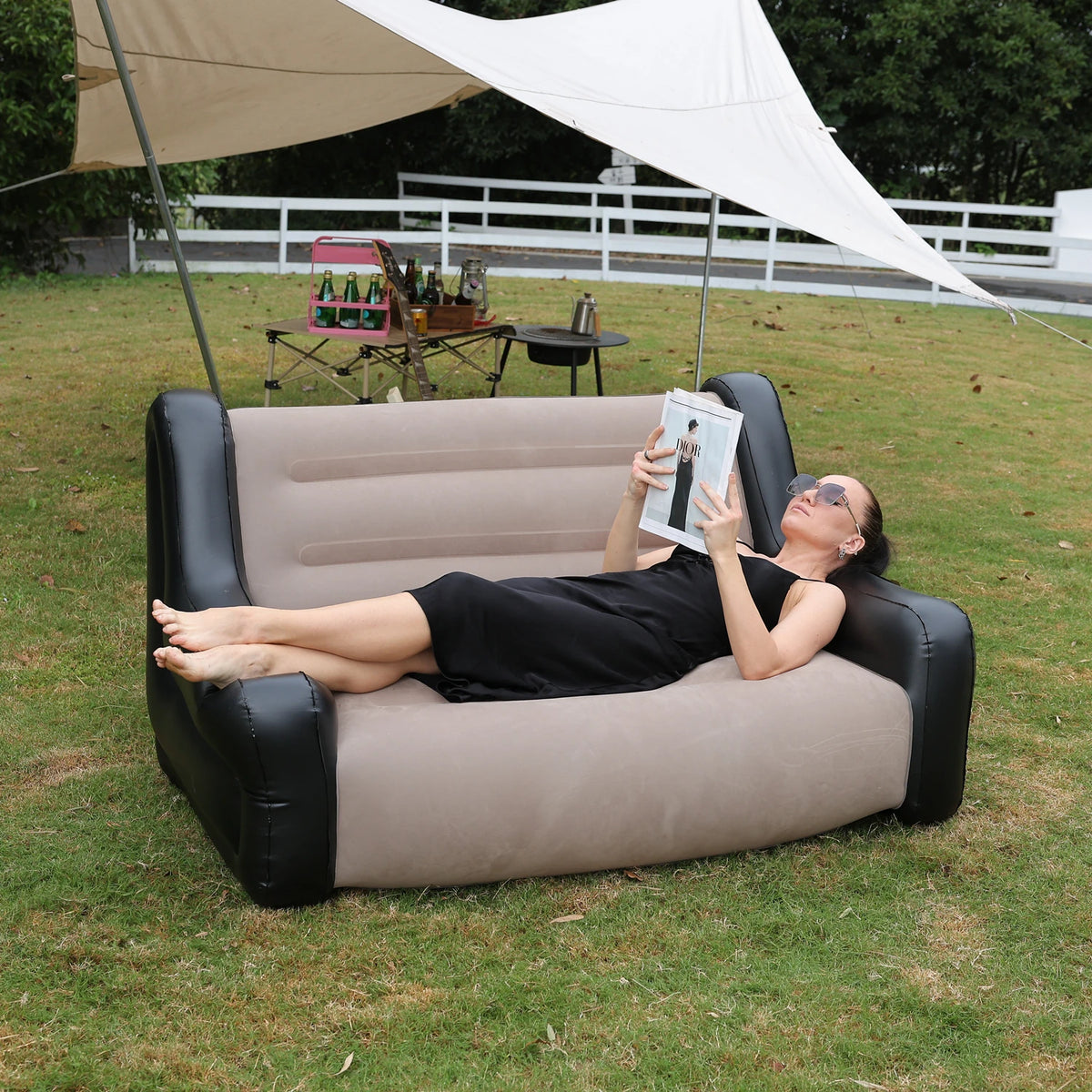 Azulblanco Foldable Double Inflatable Air Sofa Mattress