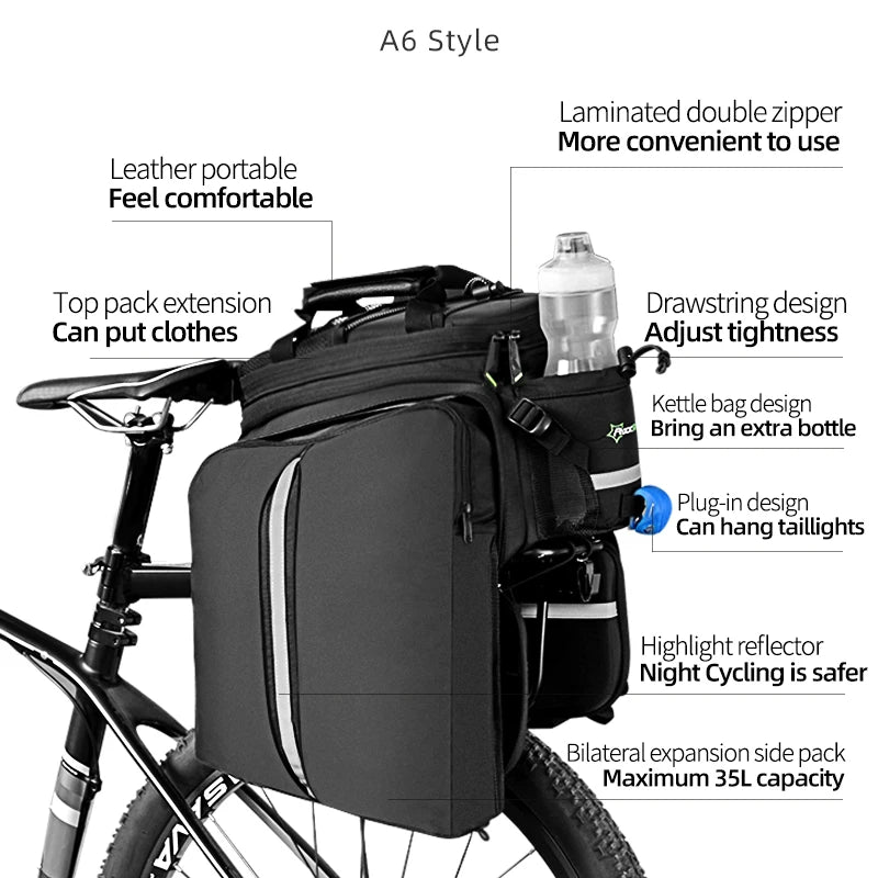Rockbros Waterproof Bicycle Carrier Bag Rainproof Rear Rack Pannier