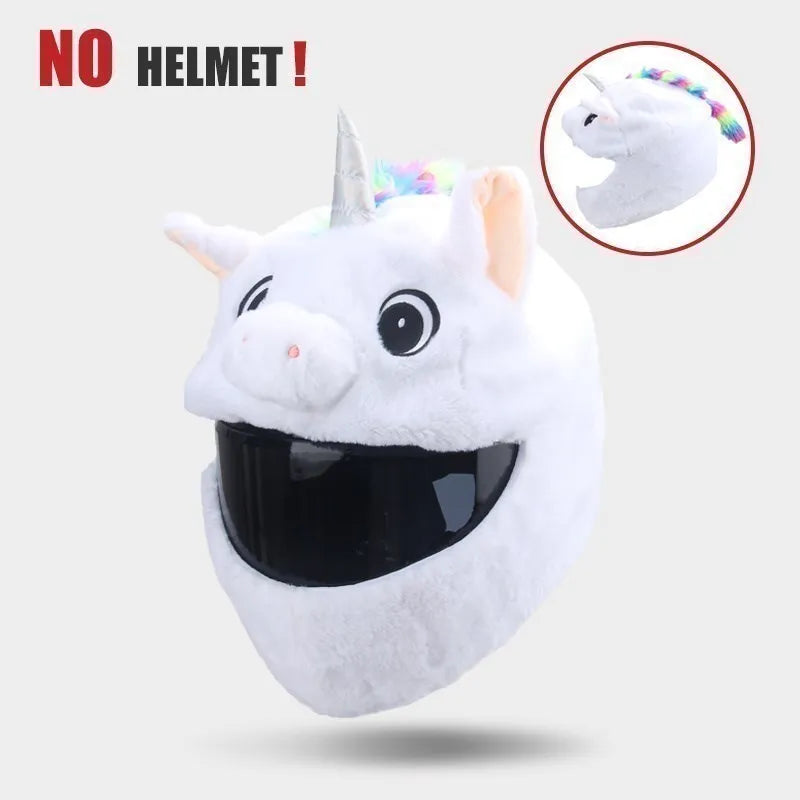 UchOOSE Cartoon Plush Motorcycle Helmet Cover With Flexible Ears
