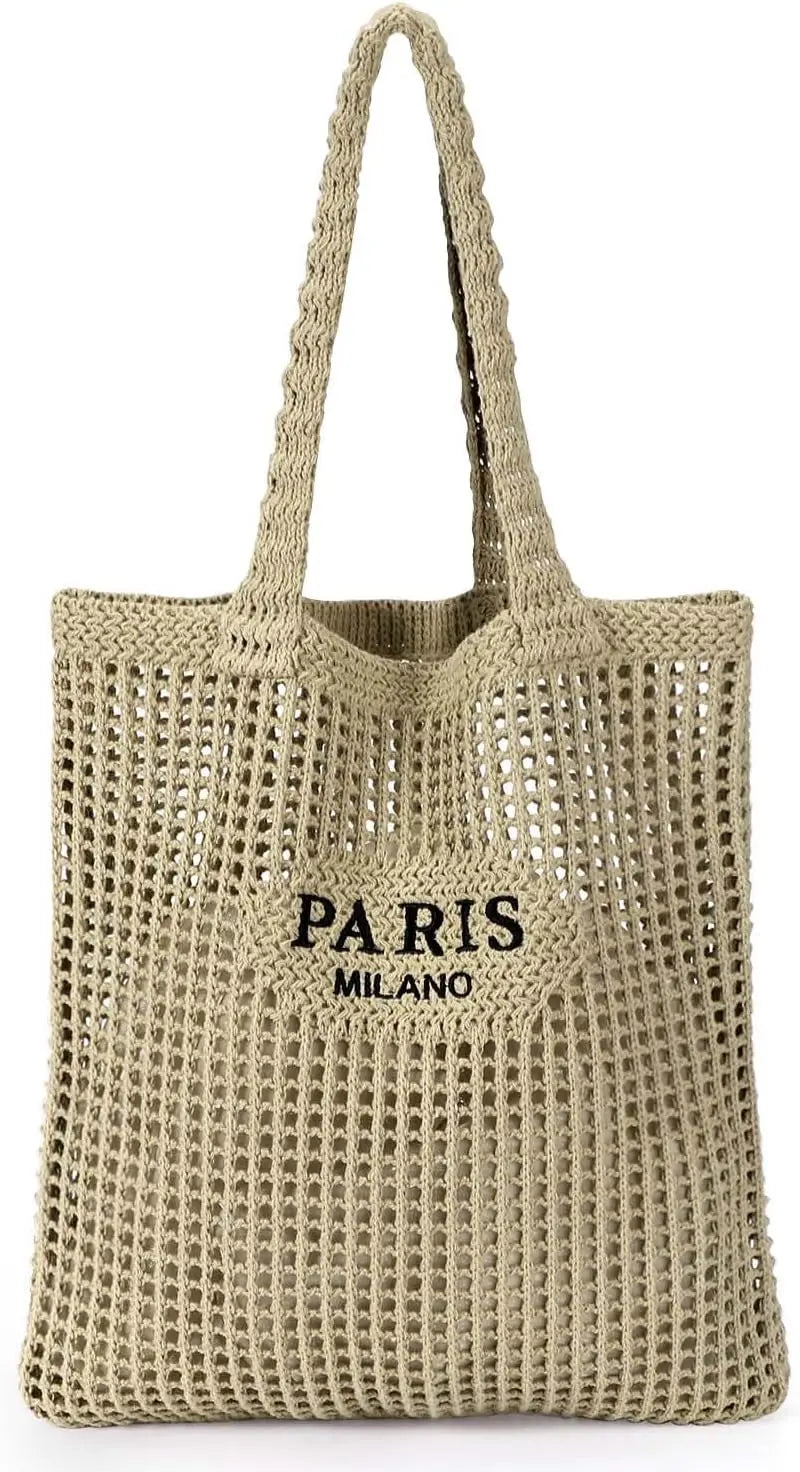 Hatisan Crochet Mesh Beach Tote Bag For Boho Summer Vacation