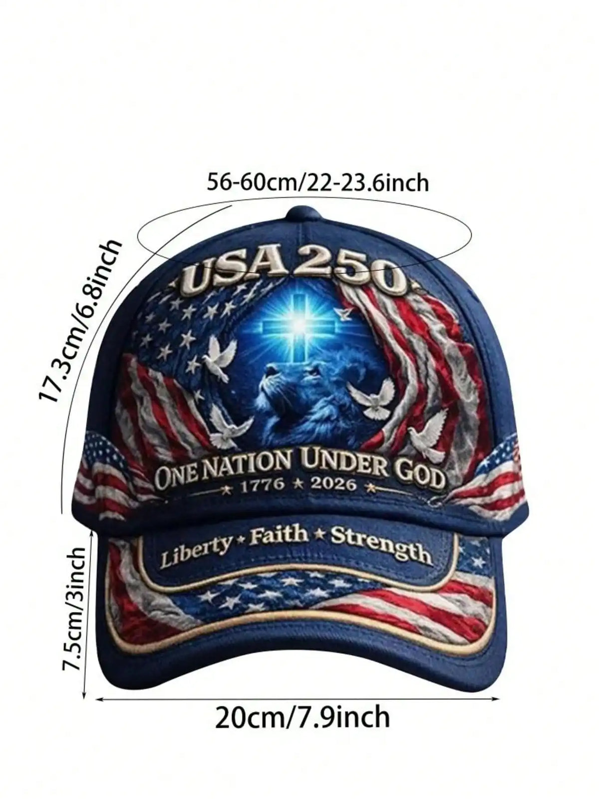 Patriotic Lion Of Judah US 250th Anniversary Commemorative Cap