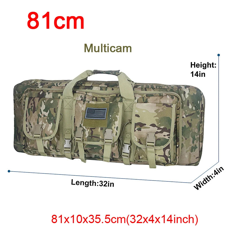 LQARMY Tactical Double Rifle Case Molle Hunting Gear Bag