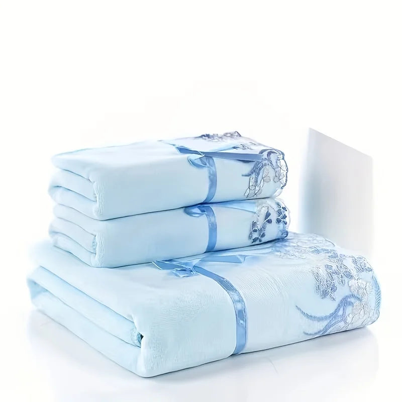 Microfiber Towel Set With Soft Absorbent Machine Washable Towels