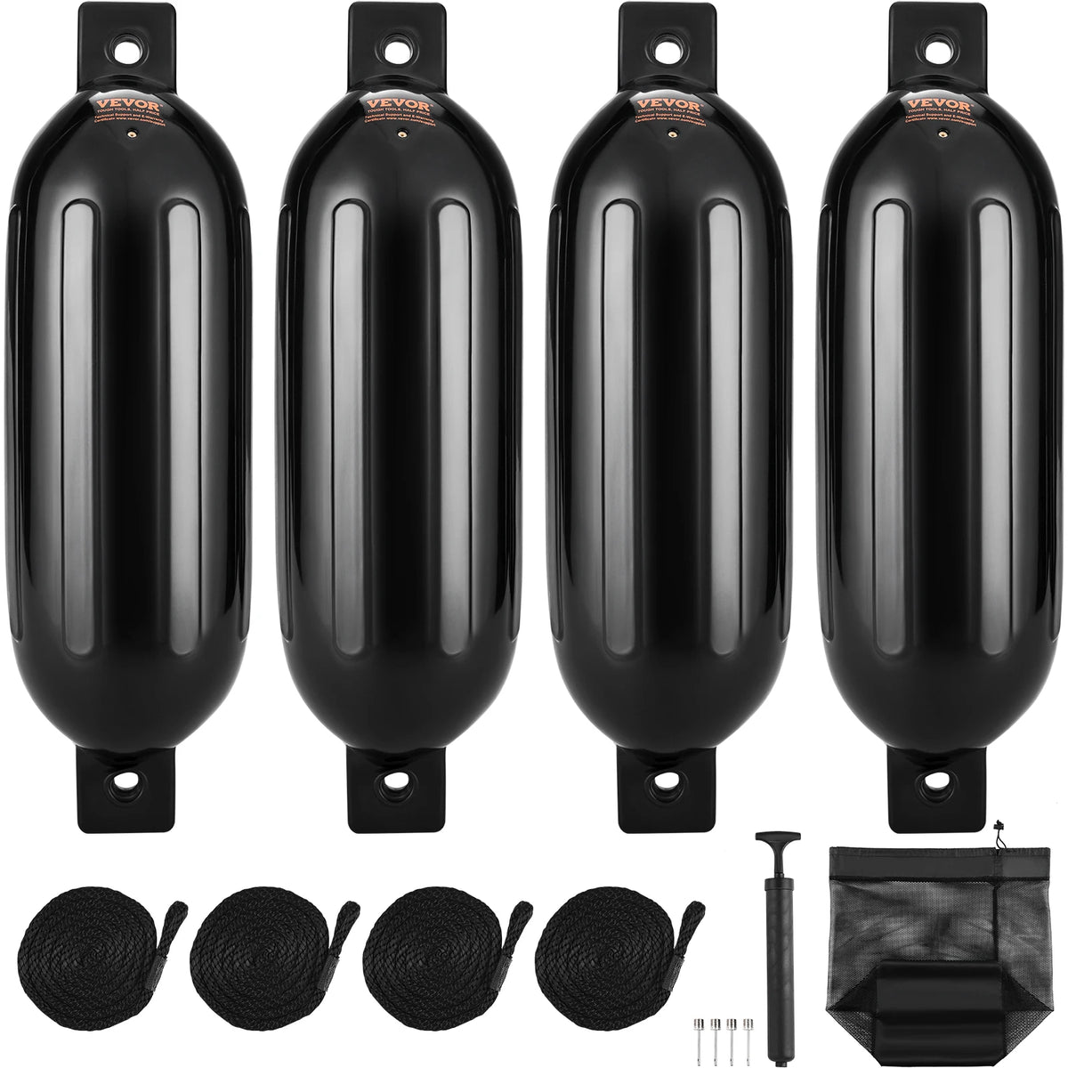 SucceBuy Inflatable Ribbed Boat Dock Fender With Pump And Ropes