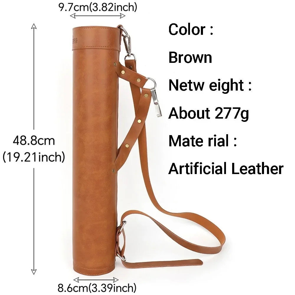 Adjustable PU Leather Arrow Quiver Backpack For Hunting Archery Supplies