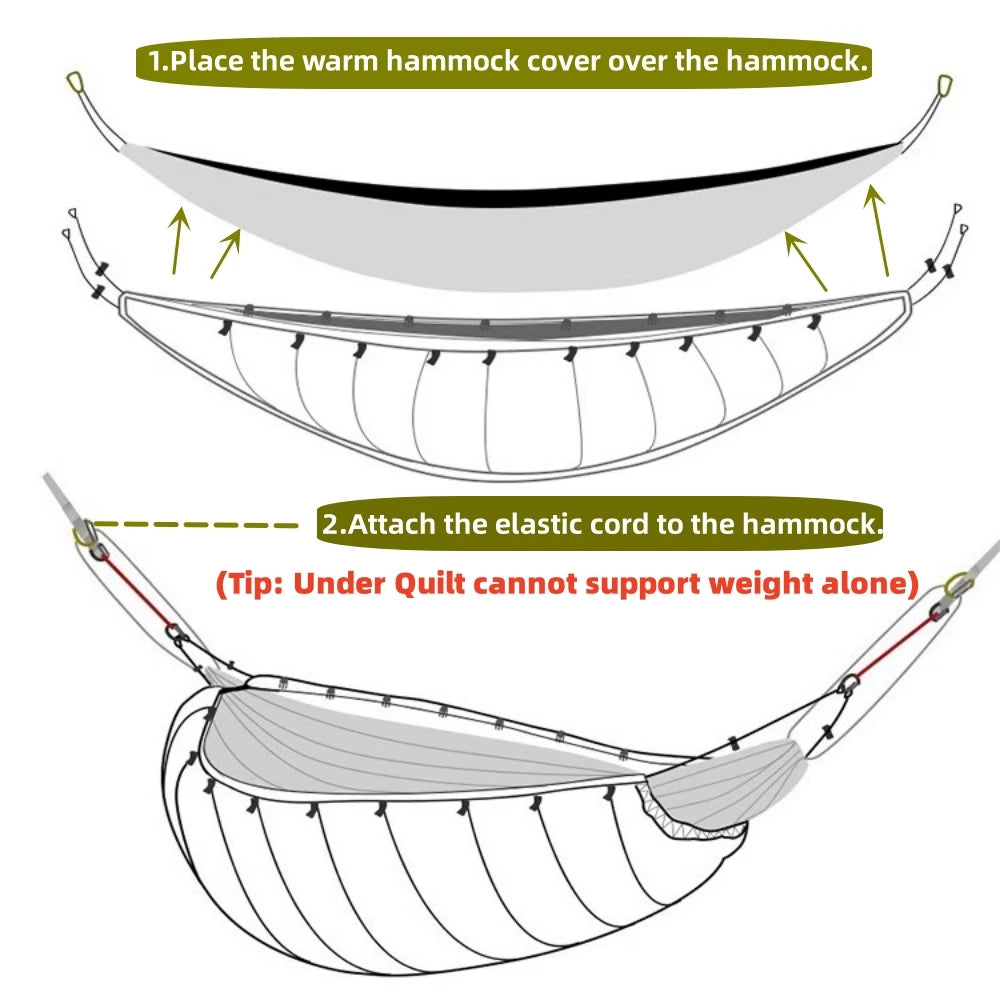 Lightweight Cotton Filled Hammock Underquilt For Outdoor Camping