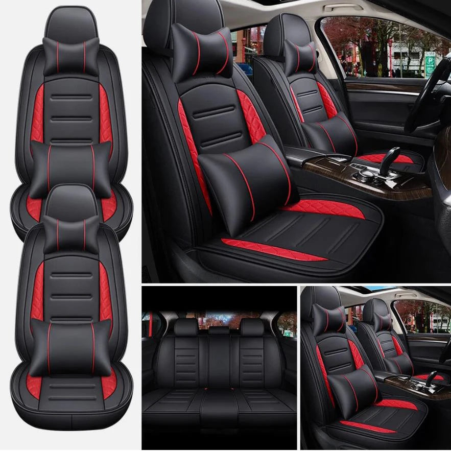 Artificial Leather Front And Rear Car Seat Covers With Cushions