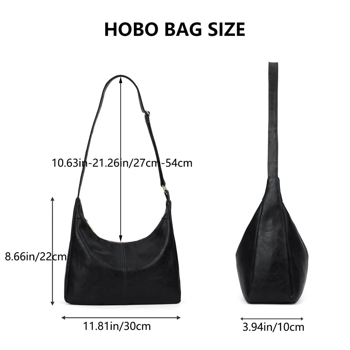 Womens Soft Vegan Leather Shoulder Handbag With Zipper Closure