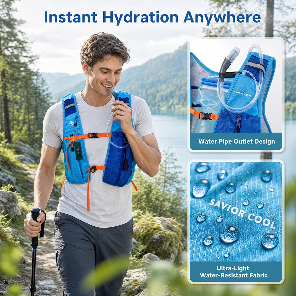 Active Cooling Vest With Constant Temperature System And Hydration Bladder