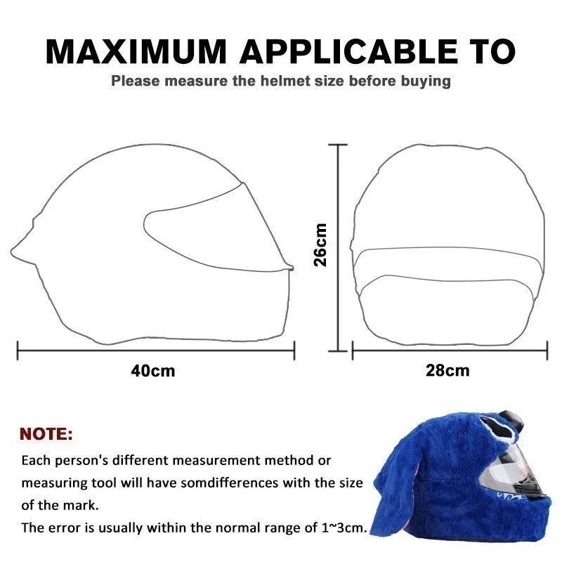UchOOSE Cartoon Plush Motorcycle Helmet Cover With Flexible Ears