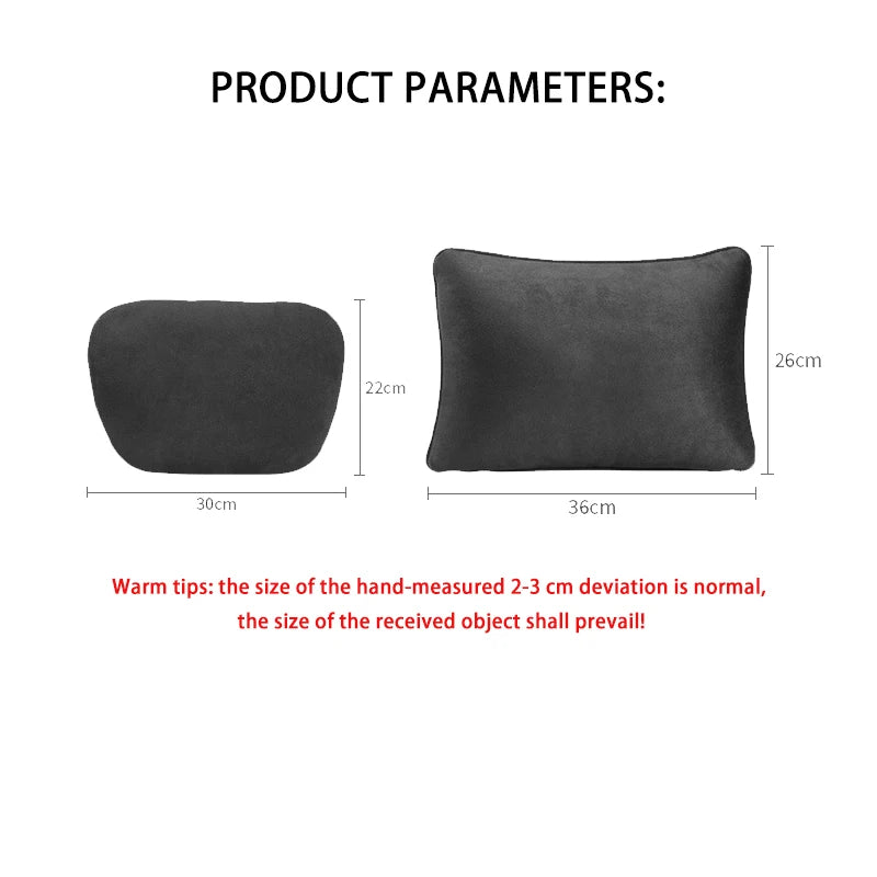 Tesla Model Y And 3 Plush Headrest And Lumbar Pillow