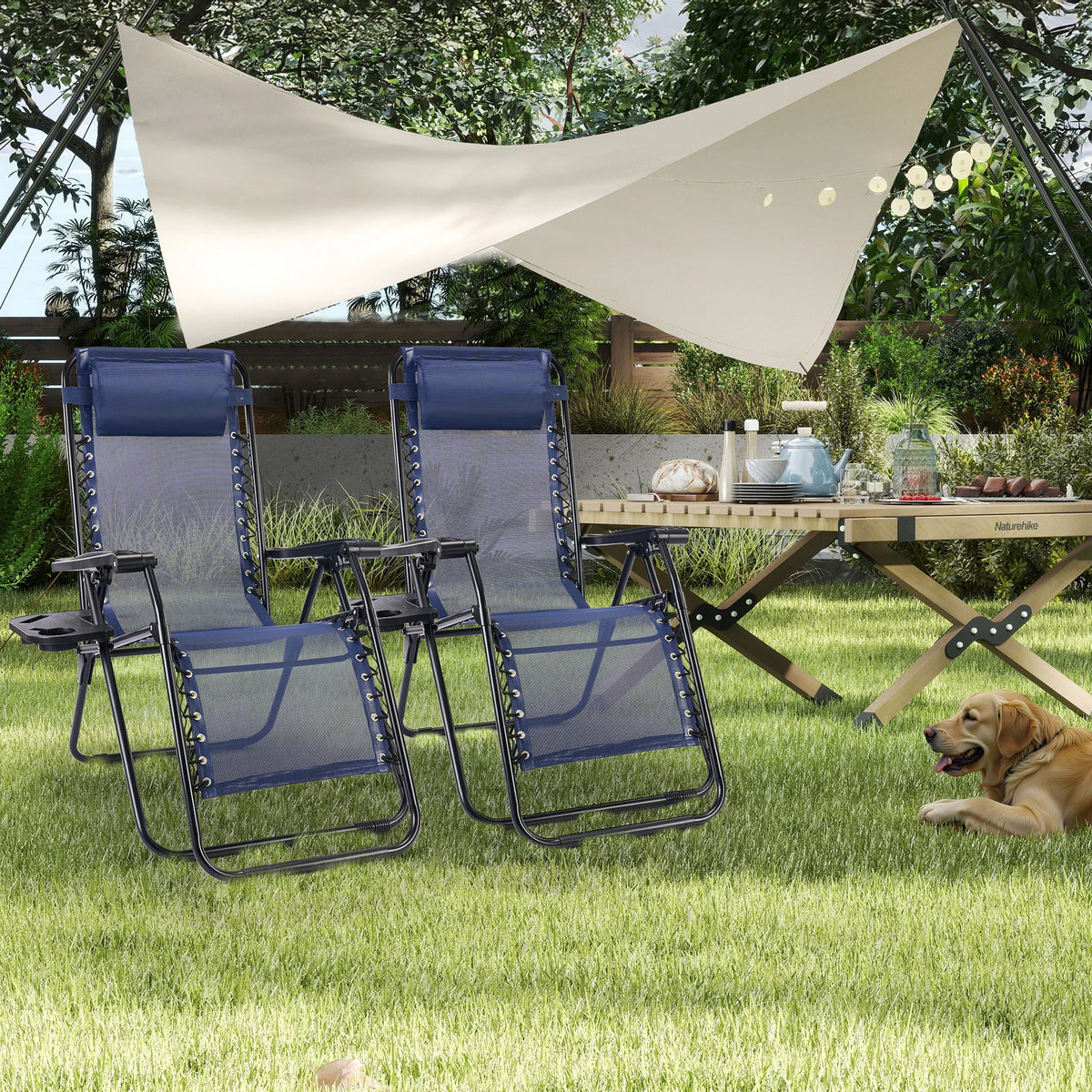 JHK Portable Zero Gravity Folding Recliner Set Of Two Outdoor