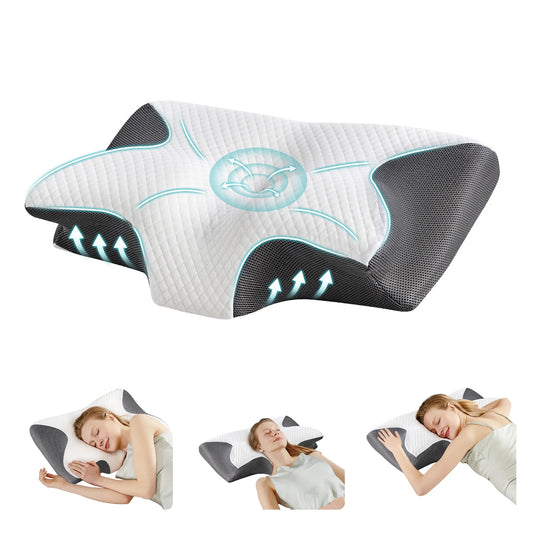 JHK Ergonomic Cervical Neck Pillow With Memory Foam Comfort