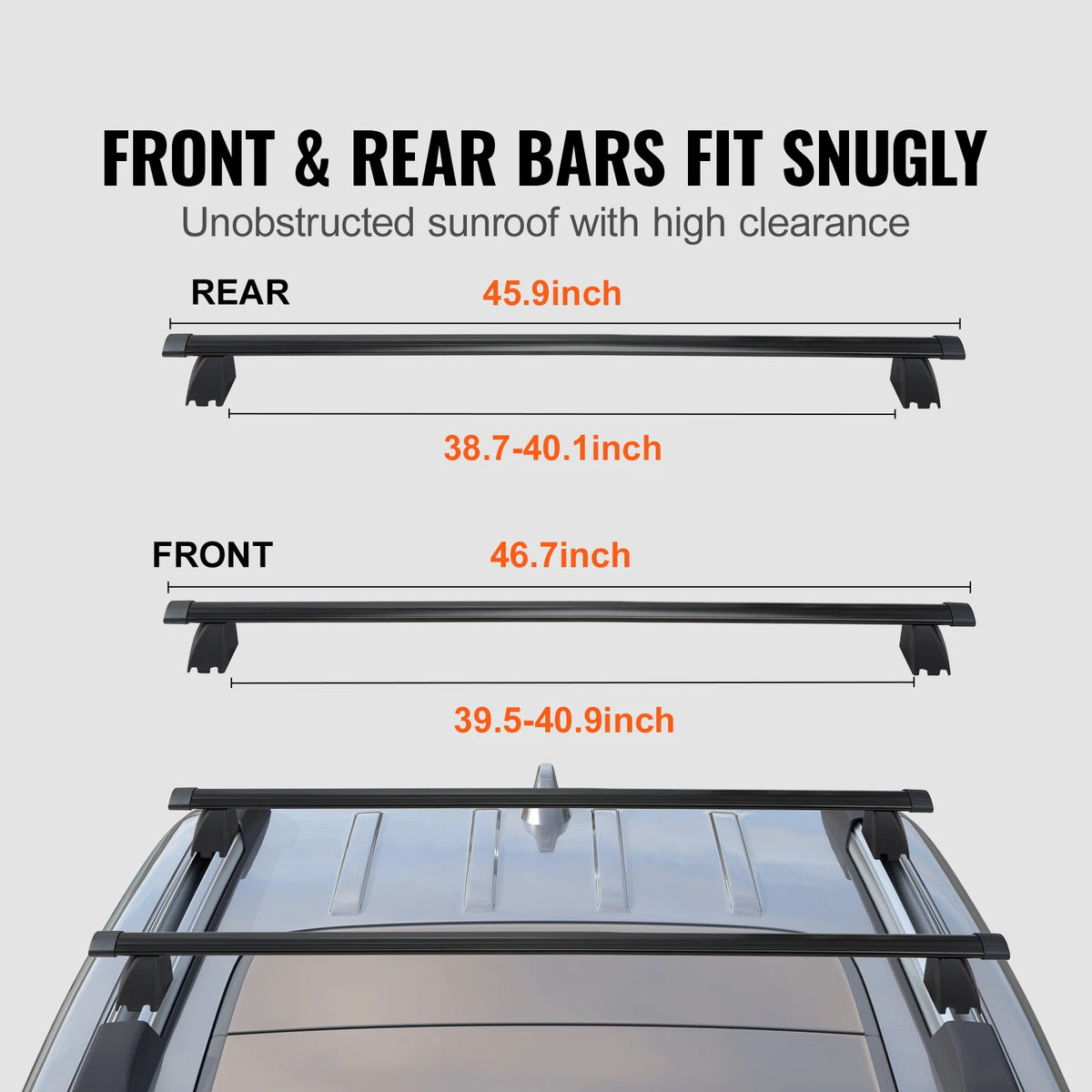 SucceBuy Aluminum Roof Rack Cross Bars With Integrated Locks