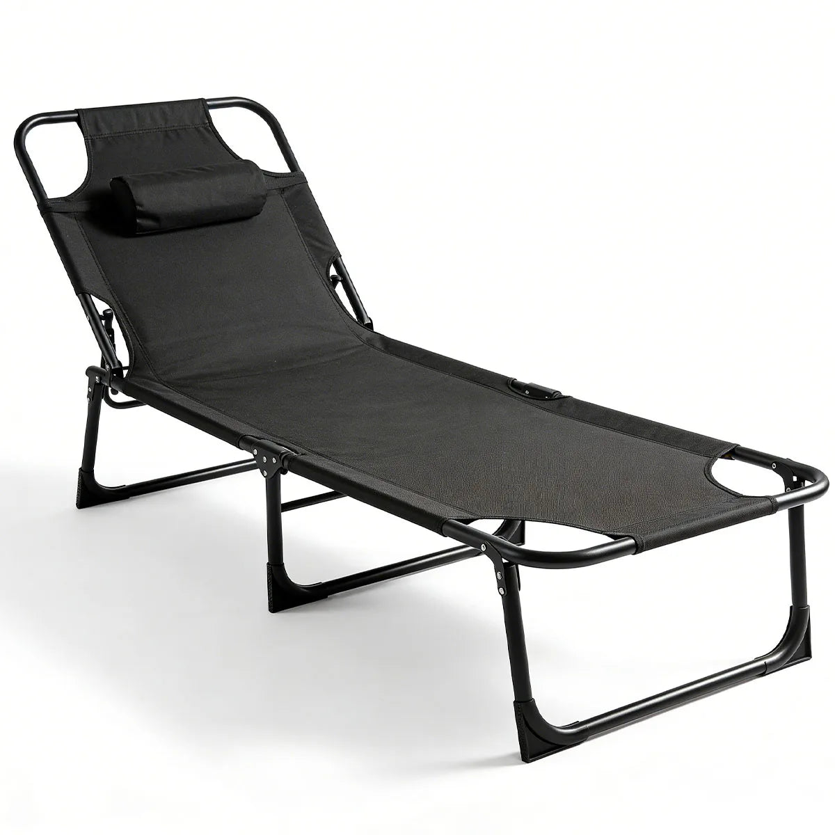 Adjustable Reclining Camping Lounge Chair With Soft Cushion