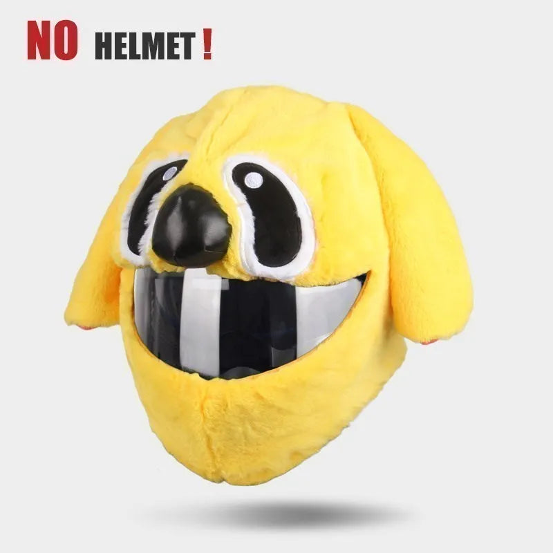 UchOOSE Cartoon Plush Motorcycle Helmet Cover With Flexible Ears