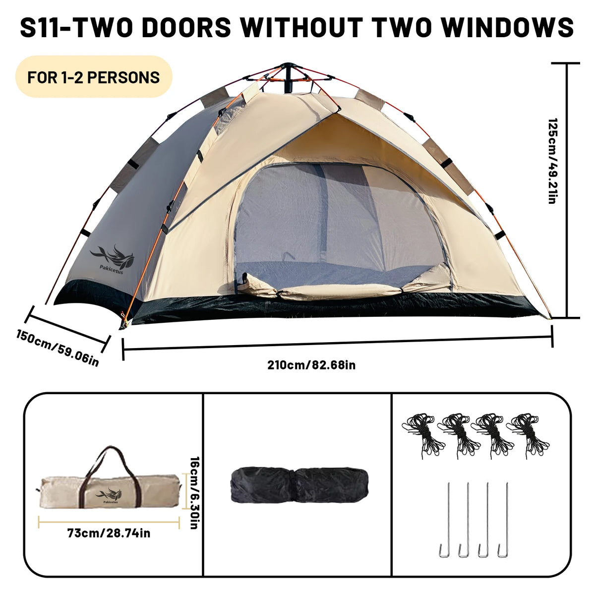 Pakicetus Automatic Instant Setup Camping Tent For Outdoor Adventures