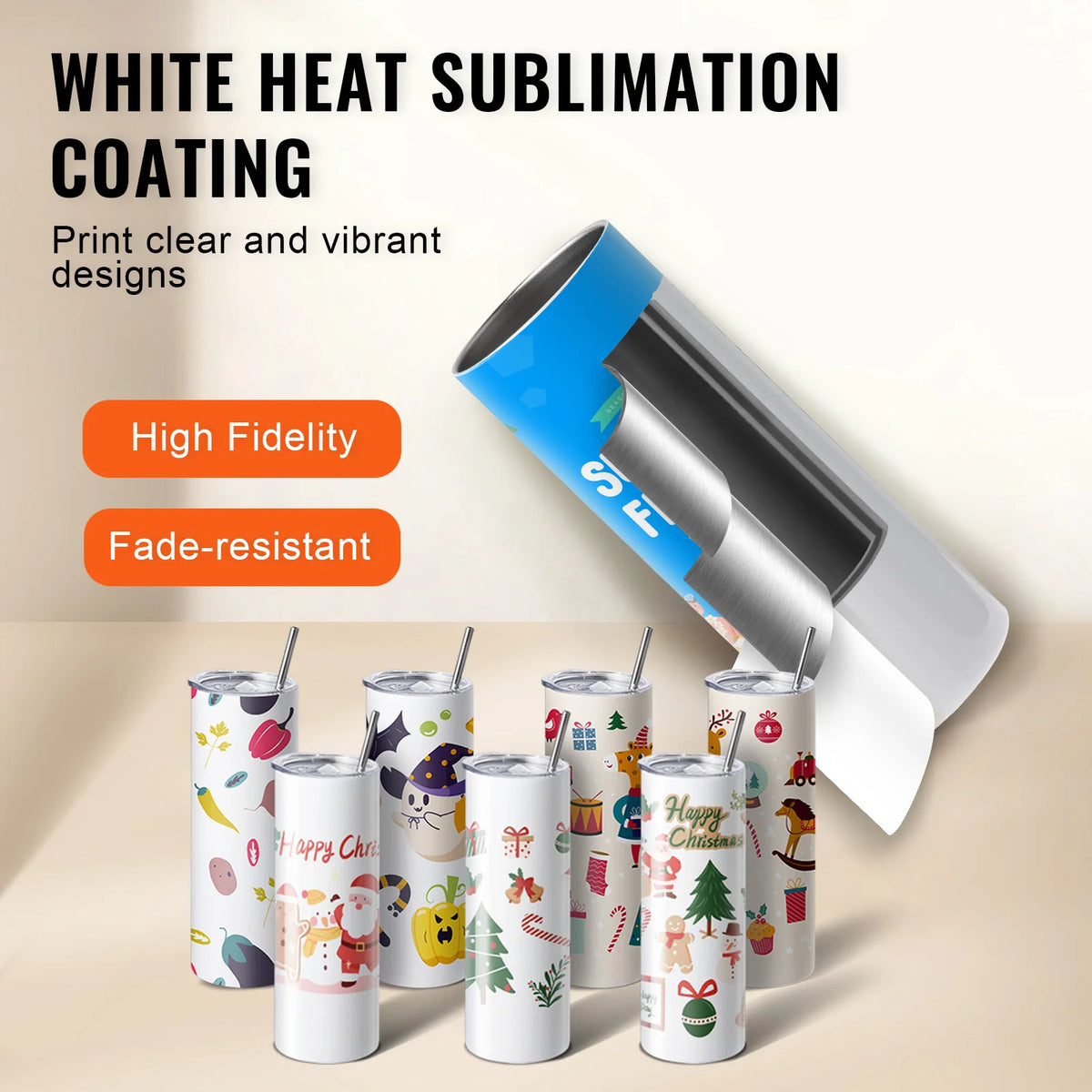 SucceBuy Double Wall Stainless Steel Sublimation Tumblers