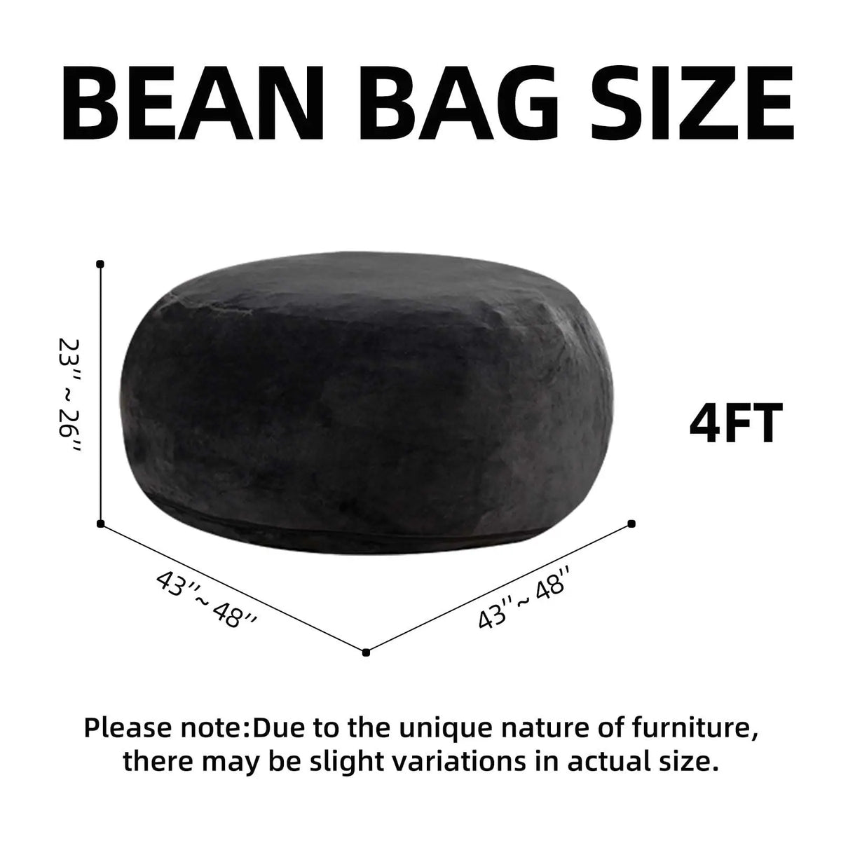 Adult Memory Foam Bean Bag Chair With Soft Washable Cover