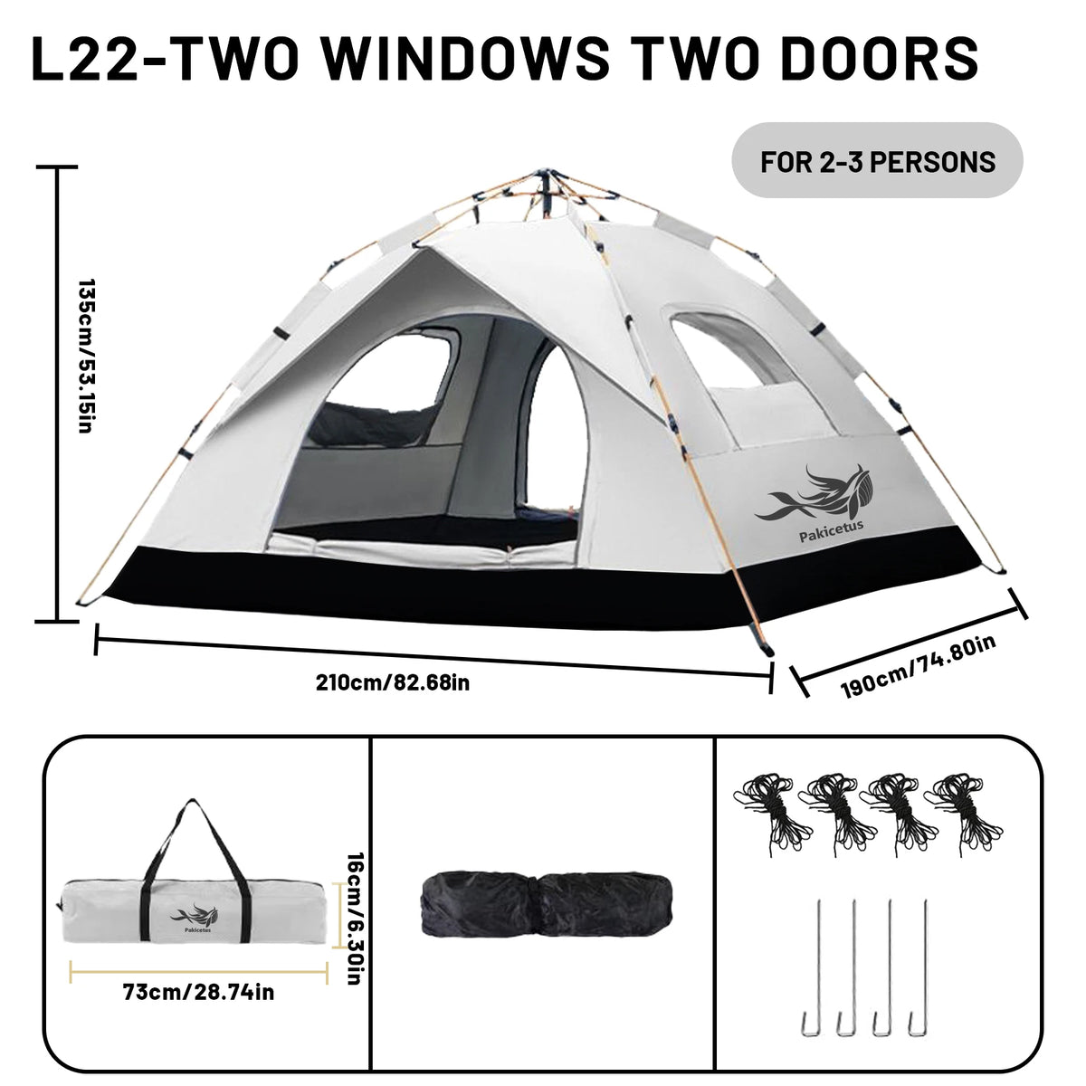 Pakicetus Automatic Instant Setup Camping Tent For Outdoor Adventures