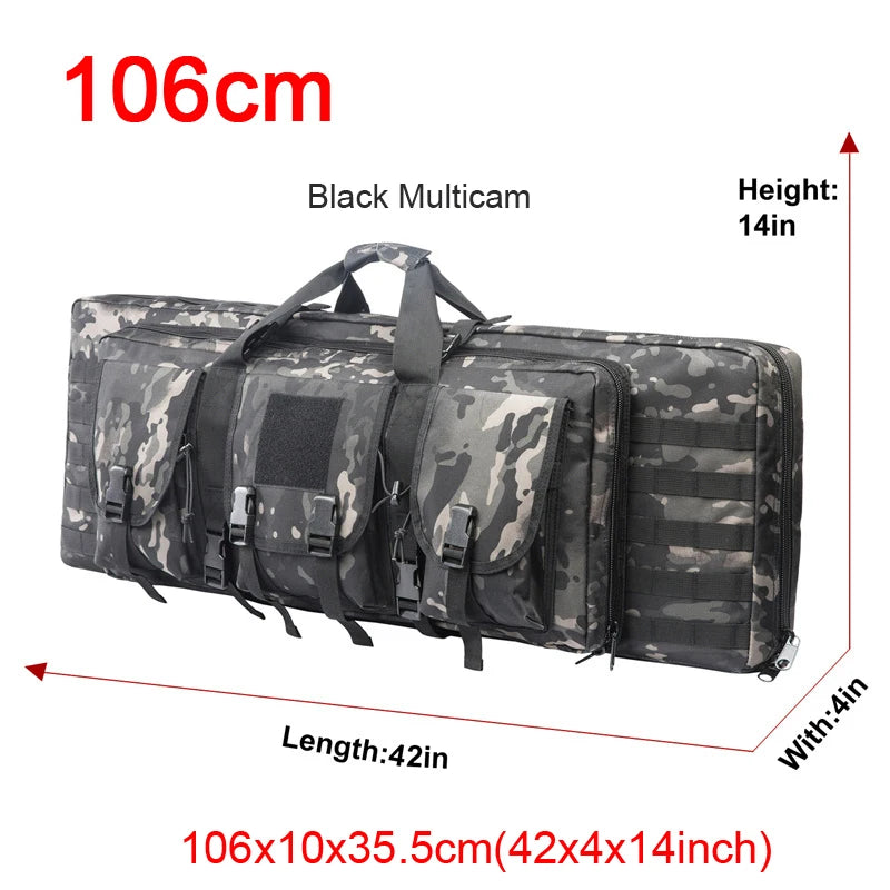 LQARMY Tactical Double Rifle Case Molle Hunting Gear Bag
