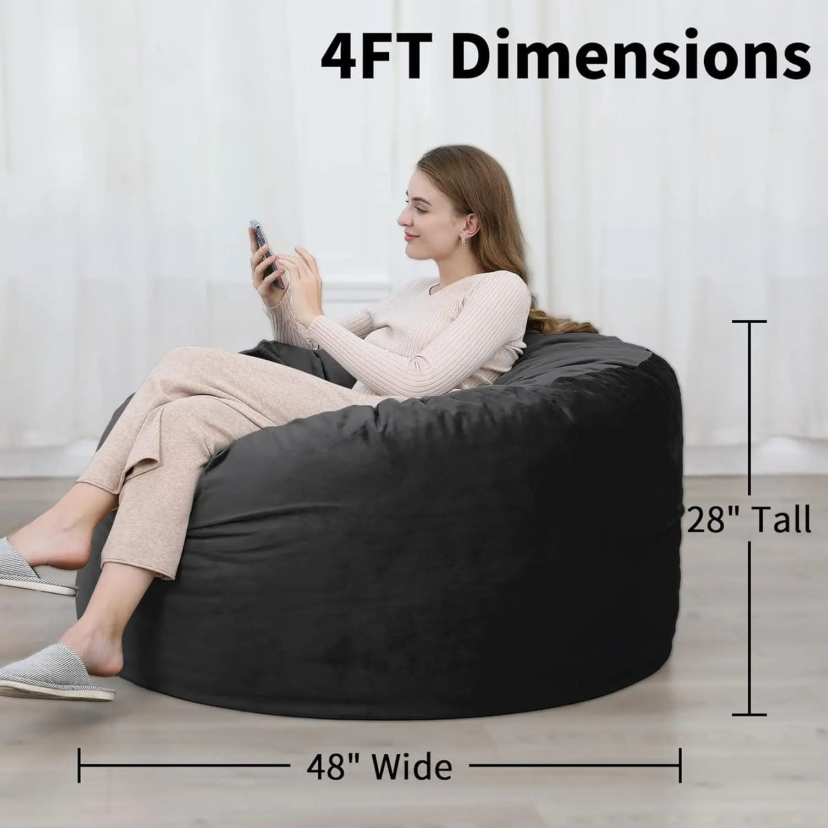 Garvee Oversized Bean Bag Chair With Removable Soft Cover