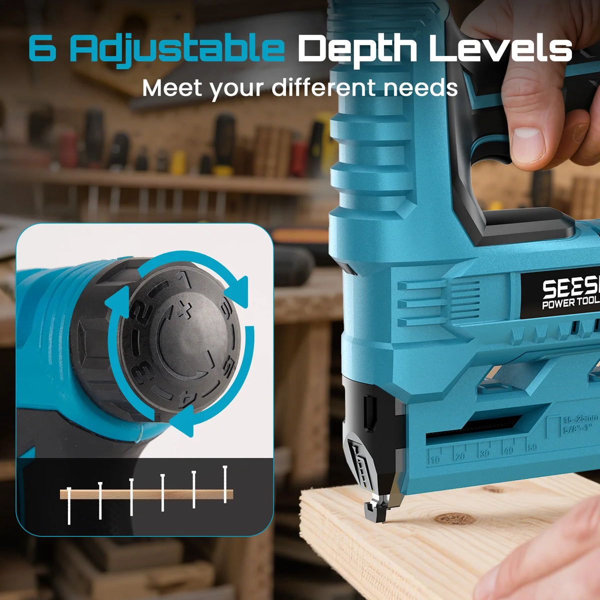 Seesii Cordless Two In One Nail Gun And Stapler Woodworking