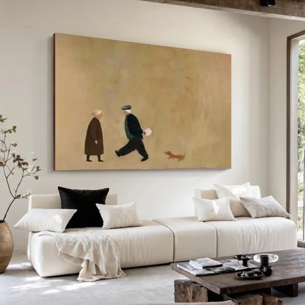 Bimoyear Hand Drawn Abstract Oil Canvas Painting Modern Figure Decor