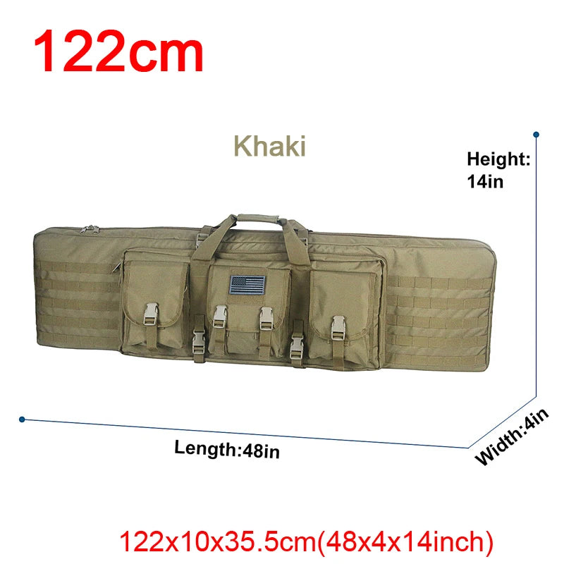 LQARMY Tactical Double Rifle Case Molle Hunting Gear Bag
