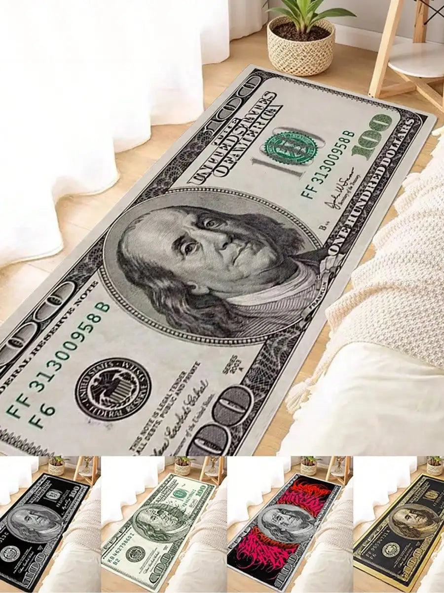 Portrait Dollar Bill Pattern Area Rug For Home Decor