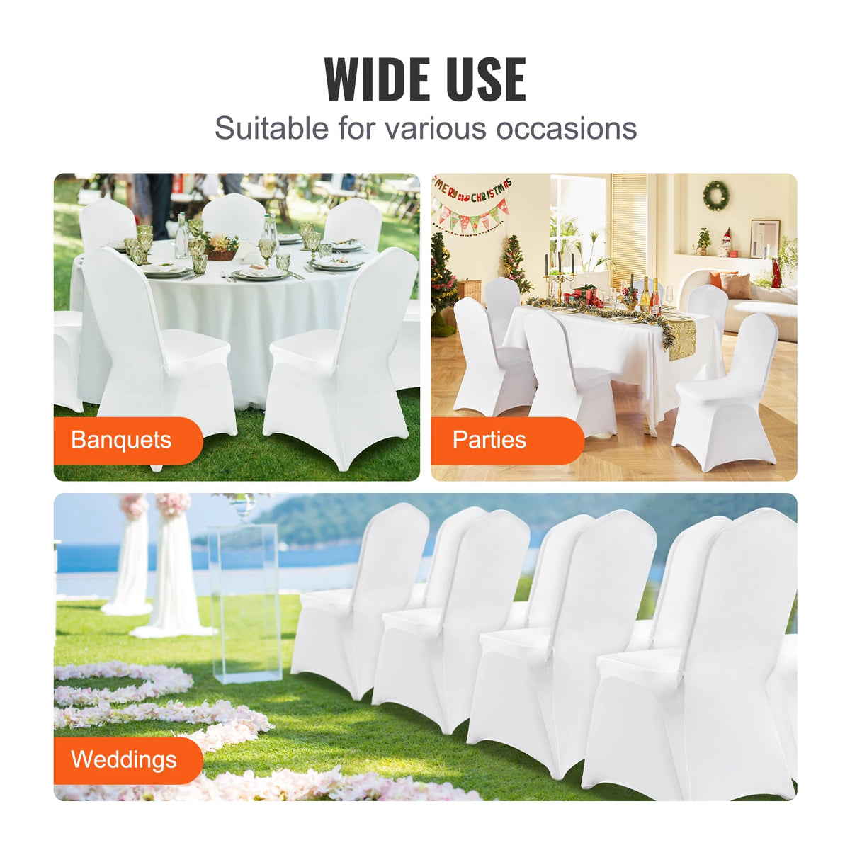 Spandex Wedding Chair Cover Washable Protective Seat Slipcover Universal