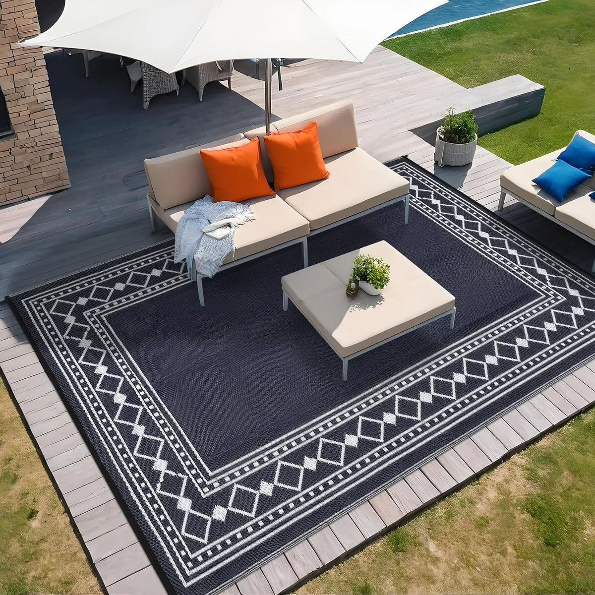 Garvee Washable Waterproof Flocked Polyester Area Rug For Home