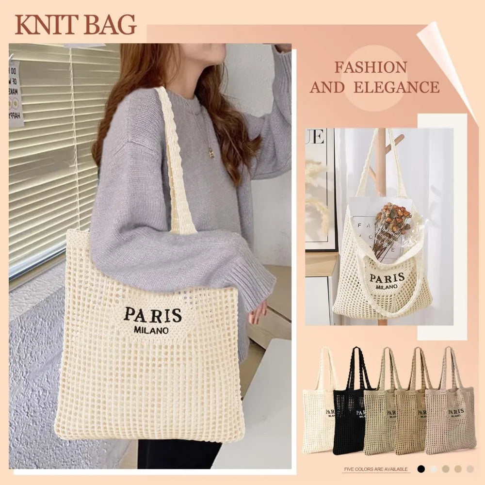 Hatisan Crochet Mesh Beach Tote Bag For Boho Summer Vacation