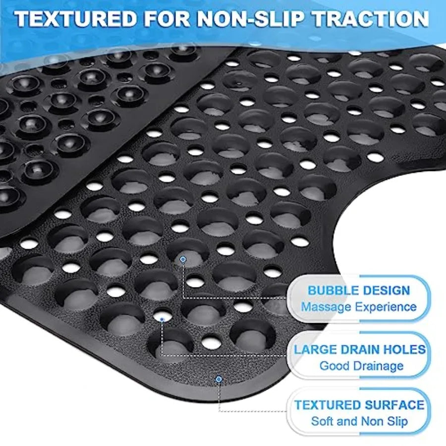 Non Slip Bathtub Shower Mat With Suction Cups Drain Holes