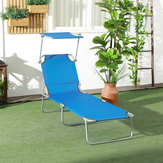Outsunny Portable Adjustable Outdoor Chaise Lounger