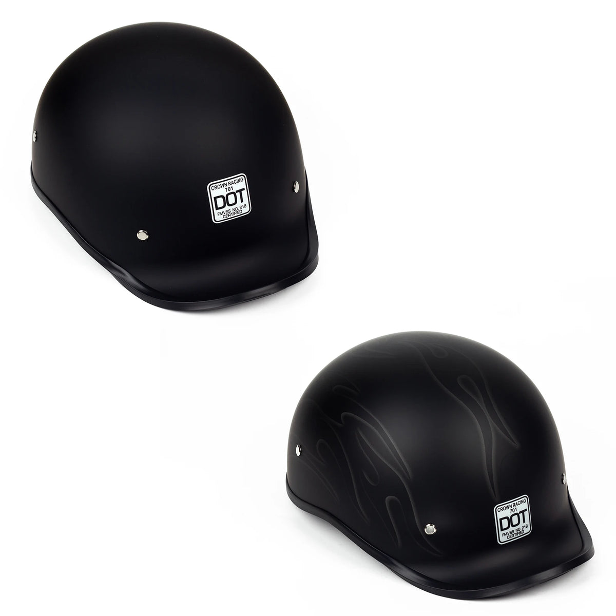 Crown Racing 701 Dot Certified Open Face Motorcycle Half Helmet