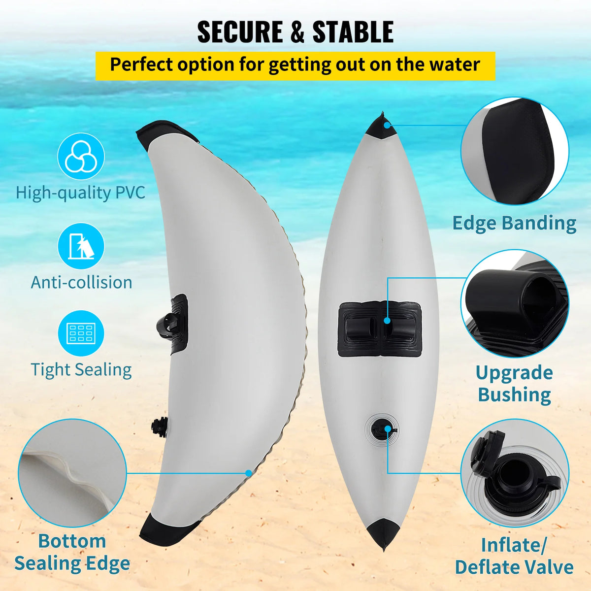 SucceBuy Kayak Outrigger Stabilizers With Inflatable PVC Floats