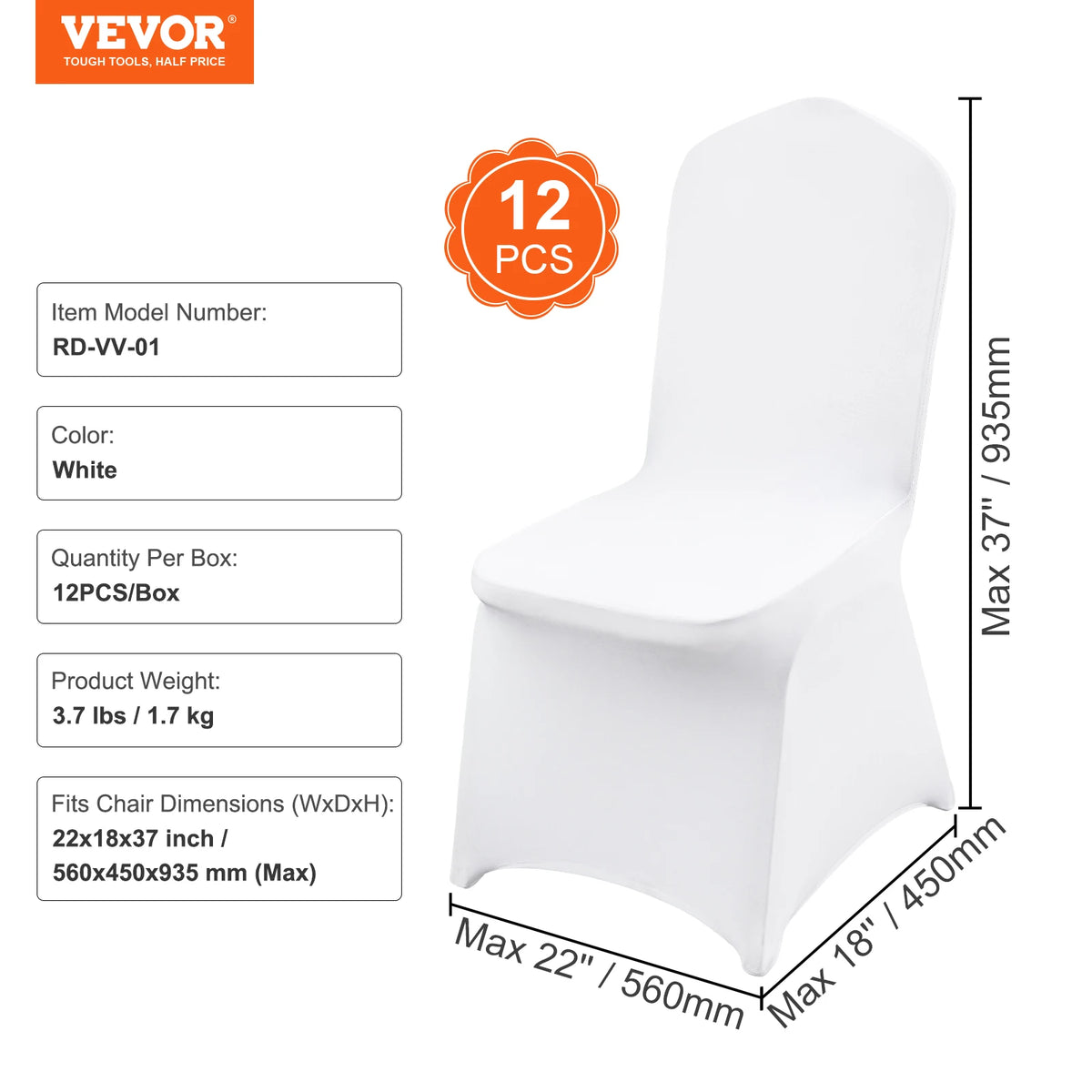 Spandex Wedding Chair Cover Washable Protective Seat Slipcover Universal