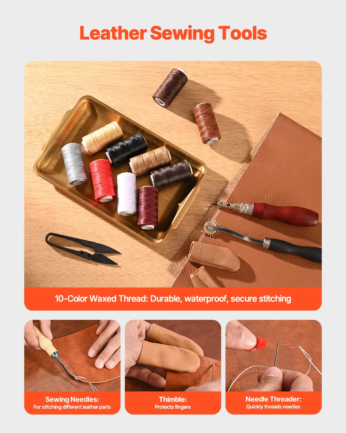 SucceBuy Leather Craft Tools Kit For Punching And Stitching