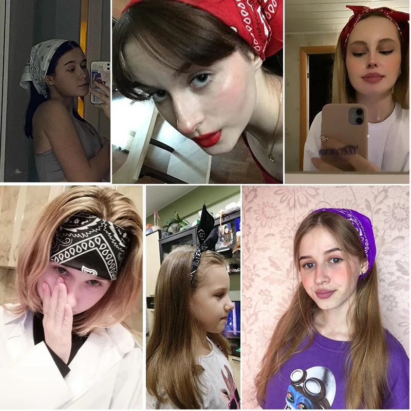 Premium Polyester Square Bandana Head Scarf Unisex