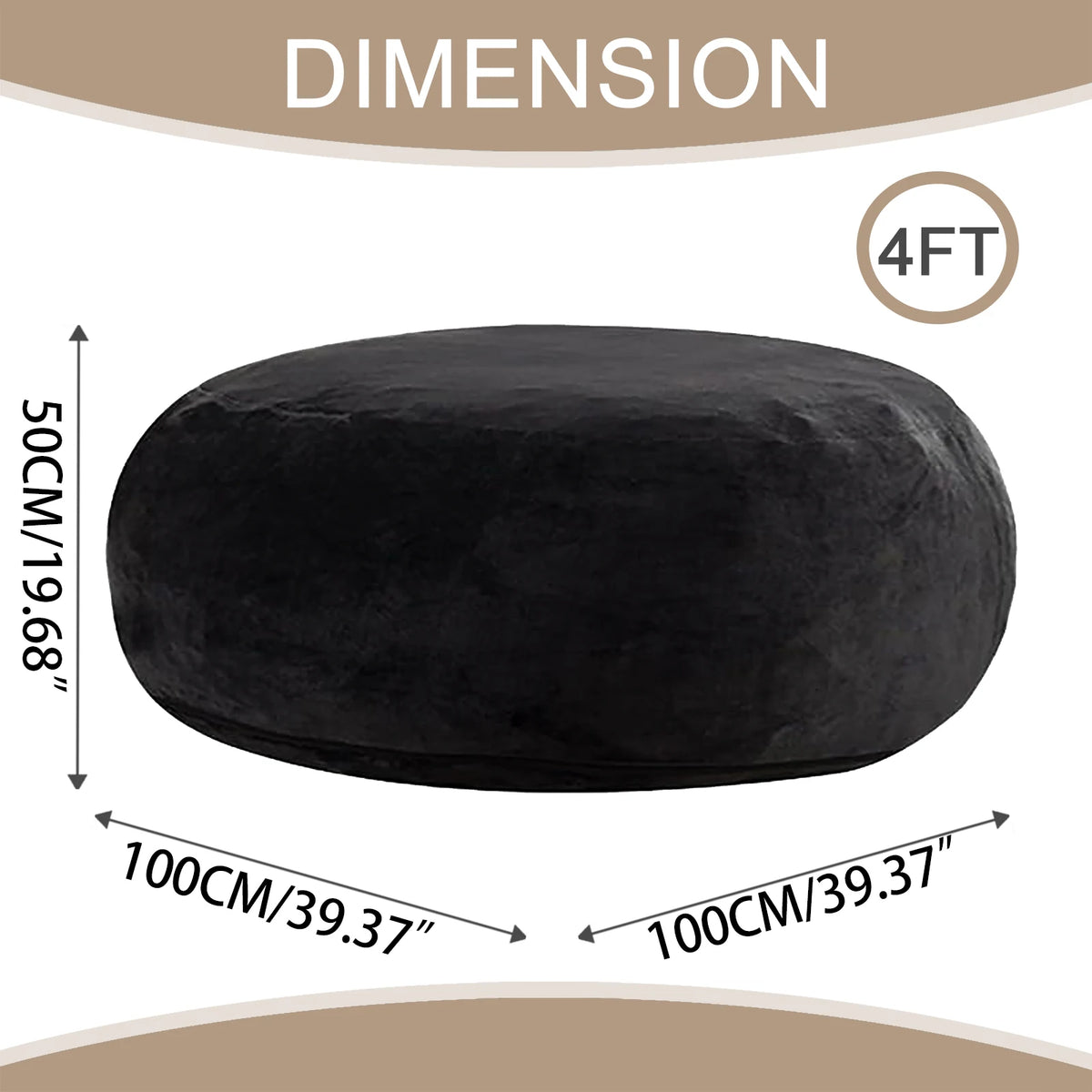 Adult Memory Foam Bean Bag Chair With Soft Washable Cover