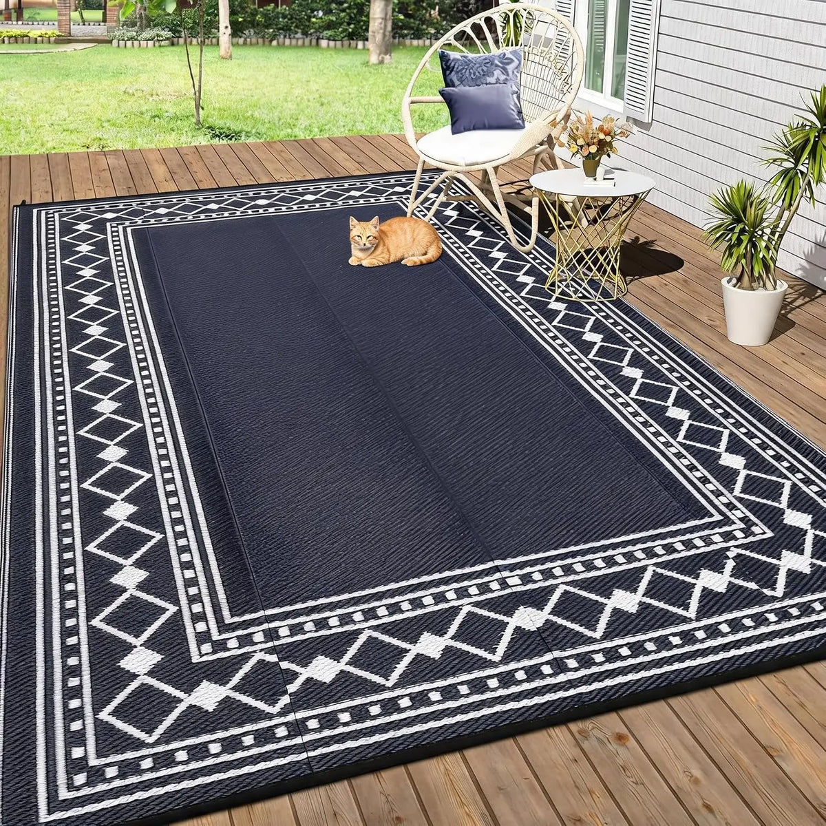 Garvee Washable Waterproof Flocked Polyester Area Rug For Home