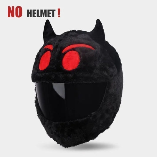 UchOOSE Cartoon Plush Motorcycle Helmet Cover With Flexible Ears