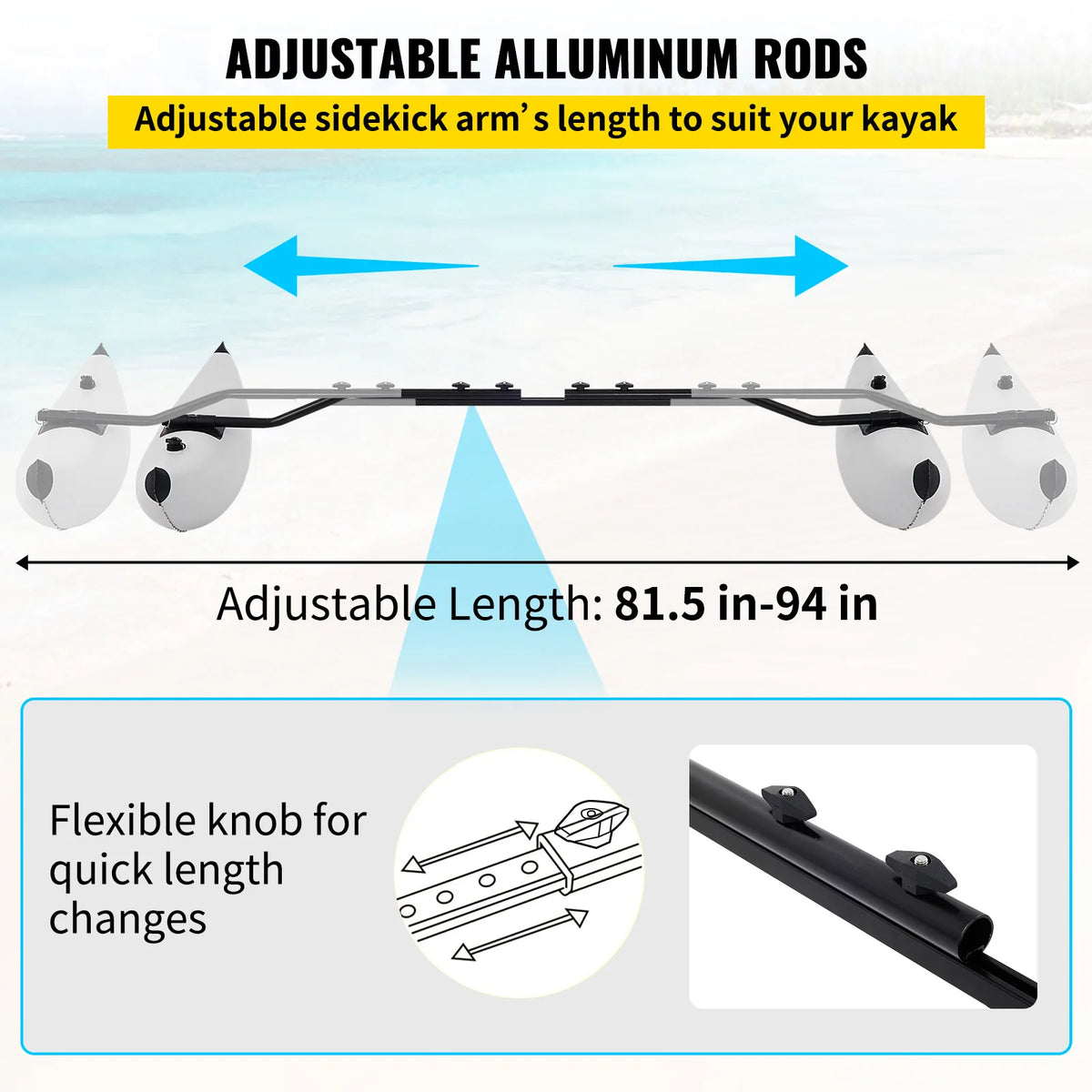 SucceBuy Kayak Outrigger Stabilizers With Inflatable PVC Floats