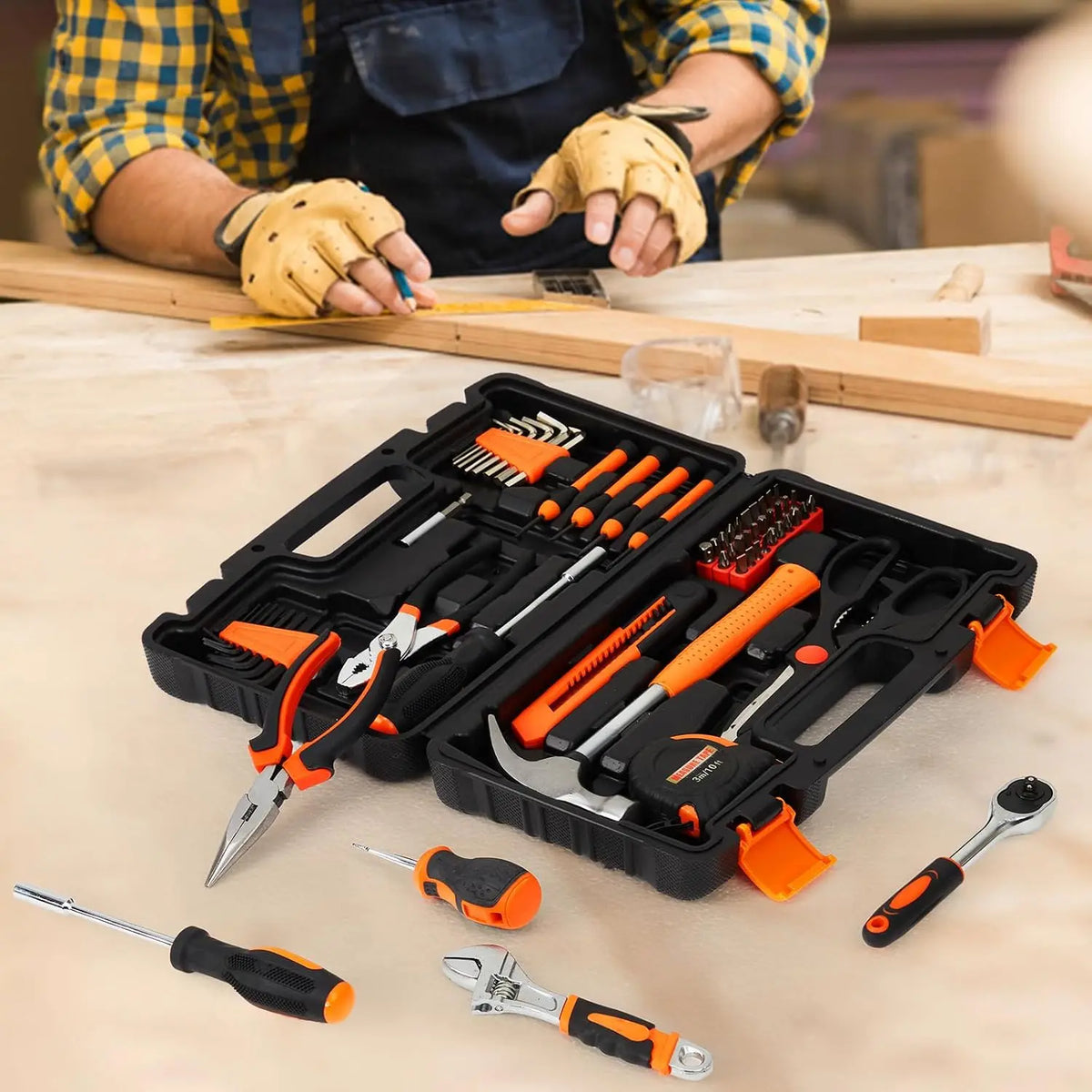 Home Tool Set With Case For Household Repairs And DIY