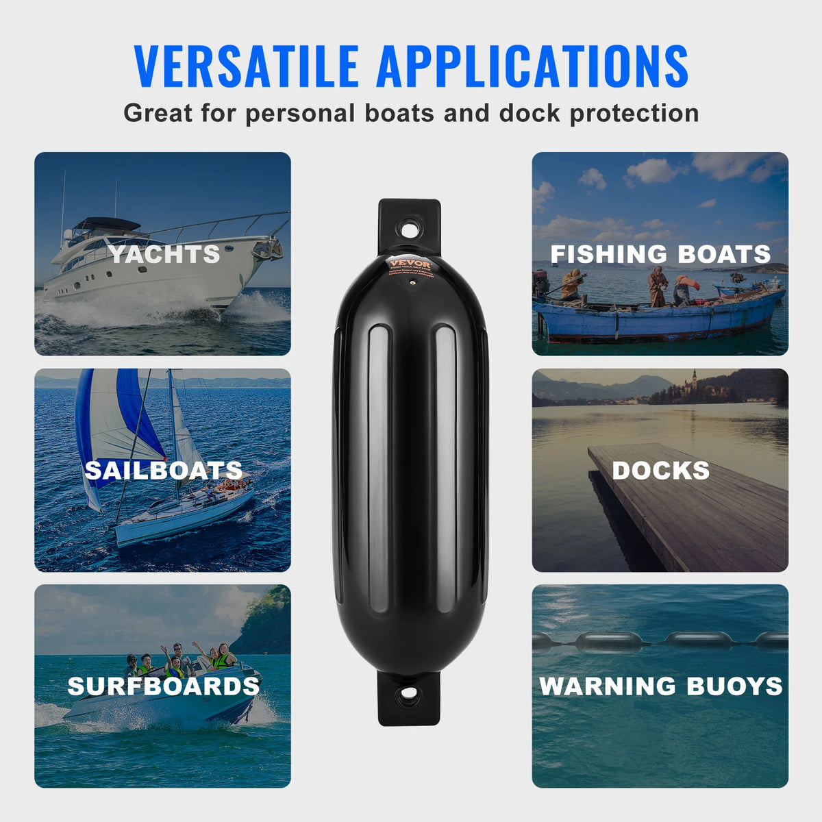 SucceBuy Inflatable Ribbed Boat Dock Fender With Pump And Ropes