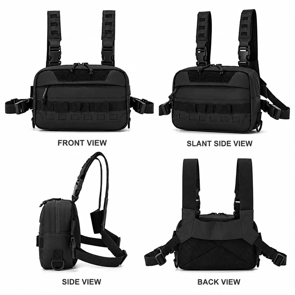 Tactical Nylon Molle Chest Pack Hiking Camping EDC Vest
