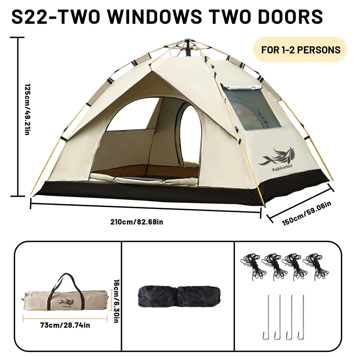 Pakicetus Automatic Instant Setup Camping Tent For Outdoor Adventures