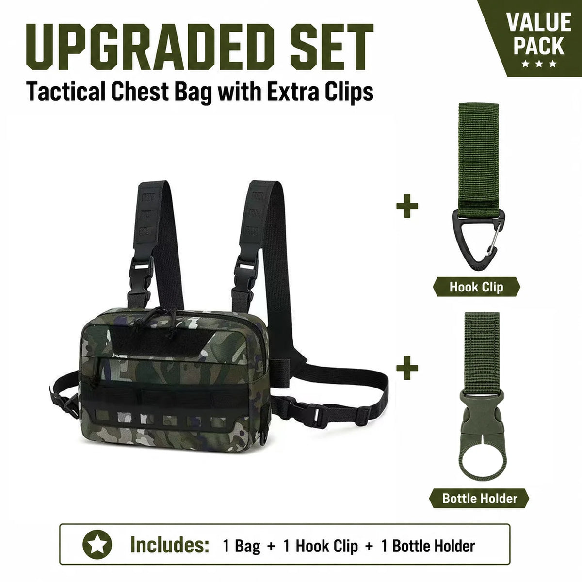 Tactical Nylon Molle Chest Pack Hiking Camping EDC Vest